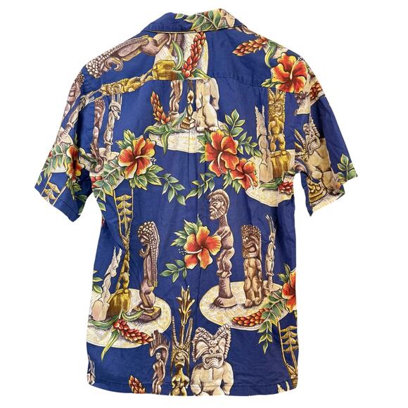 Hilo Hattie Vintage Hawaiian Shirt Button Down Tropical Small Tiki Luau Cotton - Picture 2 of 8